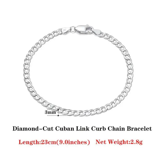 18 Italian Cuban Chain Bracelet for Women Men Vivareflex Online