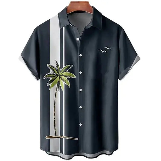 3D Coconut Tree Hawaiian Shirts For Men Summer Beach Short Sleeve Vivareflex Online