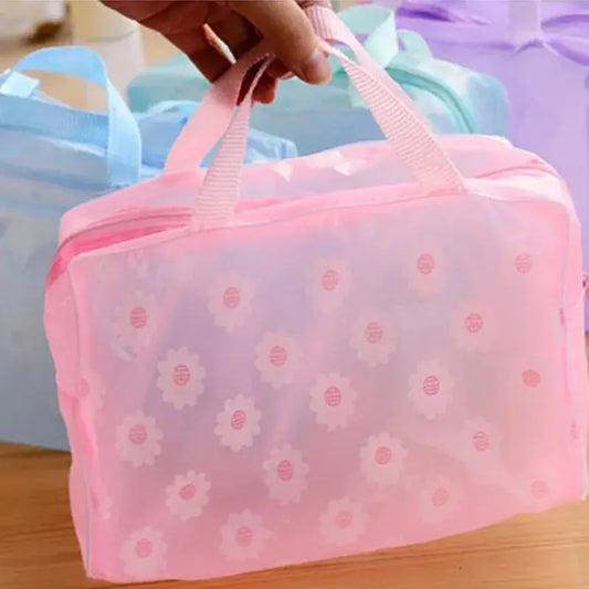 5 Colors Make Up Organizer Bag Toiletry Bathing Storage Bag Women Waterproof Transparent Floral PVC Travel Cosmetic Bag Ultimate Bag Store