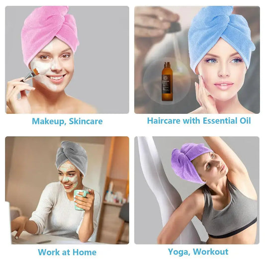 AIDEA Microfiber Hair Towel Wrap, 5 Pack Hair Turbans – Super Absorbent Quick Dry, Anti-Frizz Hair Towel for All Hair Types - Vivareflex Online