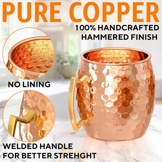 Authentic Copper Moscow Mule Mugs - Twin Set with Extras Vivareflex Online