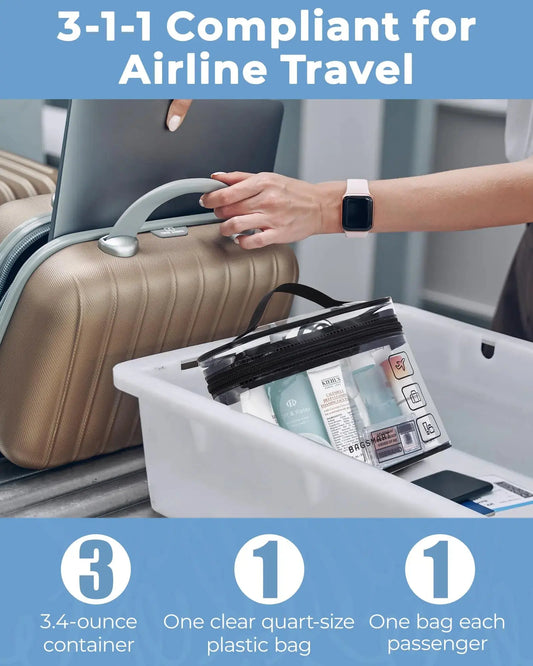 BAGSMART TSA Approved Toiletry Bag - 3-Pack Clear Travel Cosmetic Organizer - Vivareflex Online