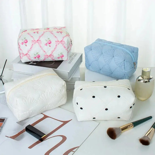 Bow Floral Women's Cosmetic Bags Cute Girls Sanitary Napkin Storage Bag Sanitary Pad Pouch Small Cosmetic Organizer Makeup Bag Ultimate Bag Store