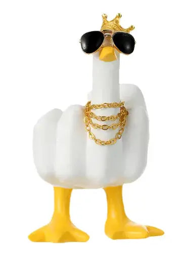 Cheeky Duck Display - 7.5cm Resin Middle Finger Figurine for Desks & Gardens Vivareflex Online