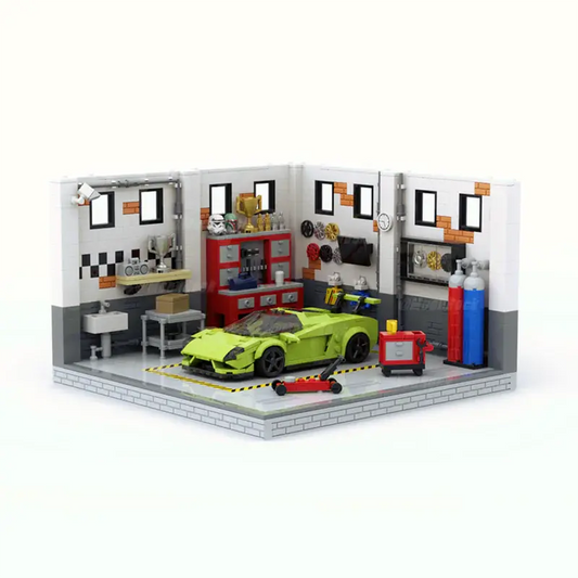 Classic City Garage Buildings Brick Model - Vivareflex Online