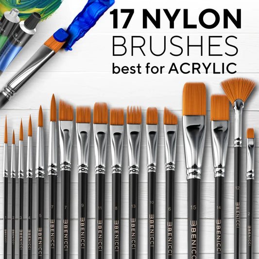 Creative Essence 40pc Paint Brush Kit with Multi-Fiber Bristles & Case Vivareflex Online