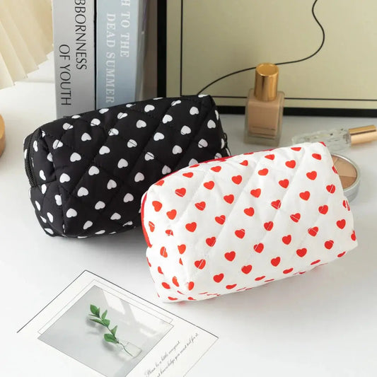 Cute Love Travel Cosmetic Lipstick Brush Storage Bag Toiletry Kit Women Kawaii Makeup Handbags Organizer Pouch Bags Pencil Case Ultimate Bag Store
