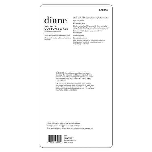 Diane Cotton Swabs - 375 Count, Sturdy Wood Base, Super Soft for Beauty & Personal Care - Vivareflex Online