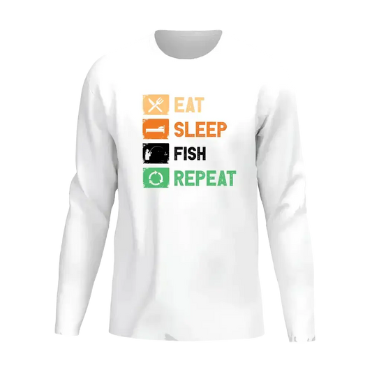 Eat Sleep Fishing Repeat Men Long Sleeve Shirt Vivareflex Online