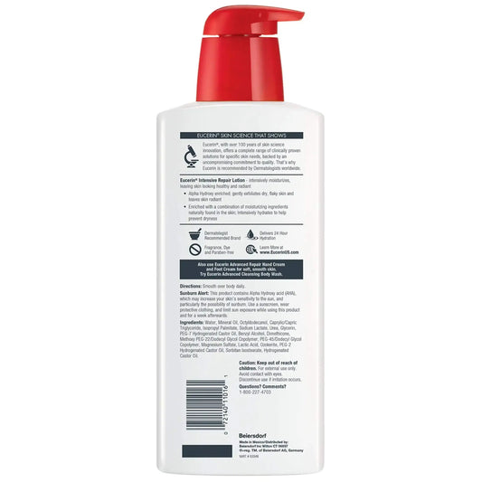 Eucerin Intensive Repair Body Lotion for Very Dry, Flaky Skin, Fragrance Free Body Moisturizer with Alpha Hydroxy, 16.9 Fl Oz Bottle - Vivareflex Online