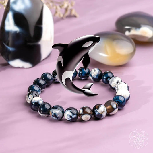 Exotic Orca Agate Bracelet of Deep Healing Conscious Items