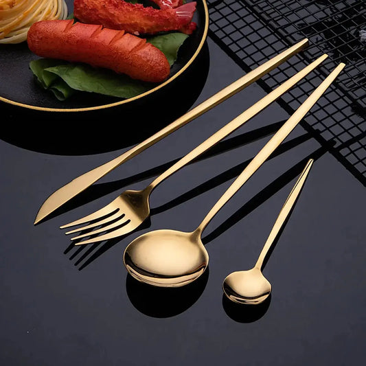 Golden Stainless Steel Cutlery Set - Vivareflex Online
