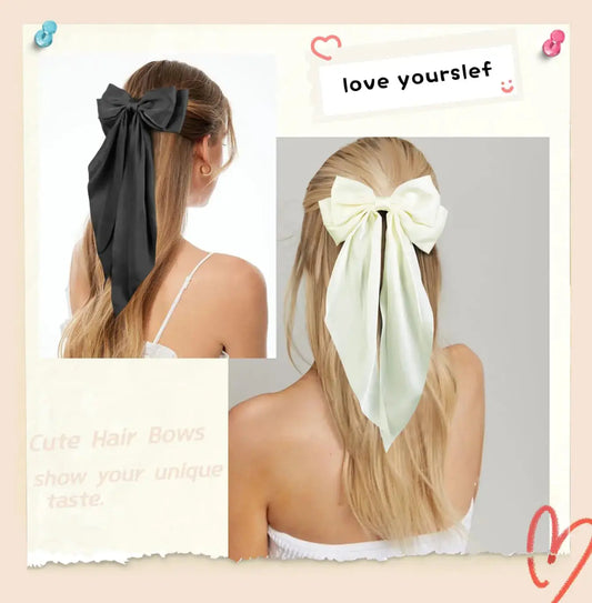 Hair Ribbon Clips with Long Tails - 8 PCS Cute Vintage Accessories for Women and Girls Nude Neutral - Vivareflex Online