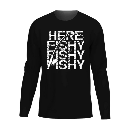 Here Fishy Fishy Men Long Sleeve Shirt Vivareflex Online