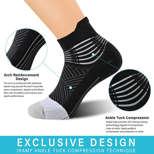 IRAMY Compression Ankle Support Socks Women Medium Grey(2 Packs) - Vivareflex Online