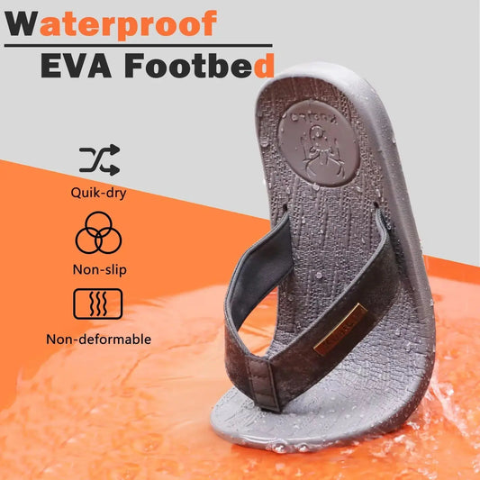 KuaiLu Mens Flip Flops Arch Support Waterproof Slippers | Vivareflex Online