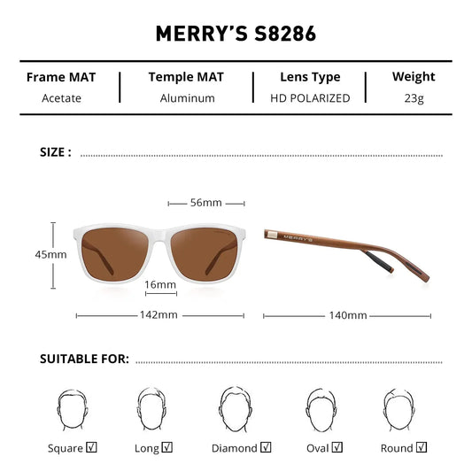 MERRY'S Unisex Polarized Aluminum Sunglasses Vintage Sun Glasses For Men/Women S8286 - Vivareflex Online