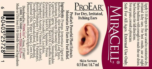Miracell ProEar, Ear Drops for Itchy Ears All Natural Ear Oil for, Babies, Kids, Adults, and Dogs - Vivareflex Online