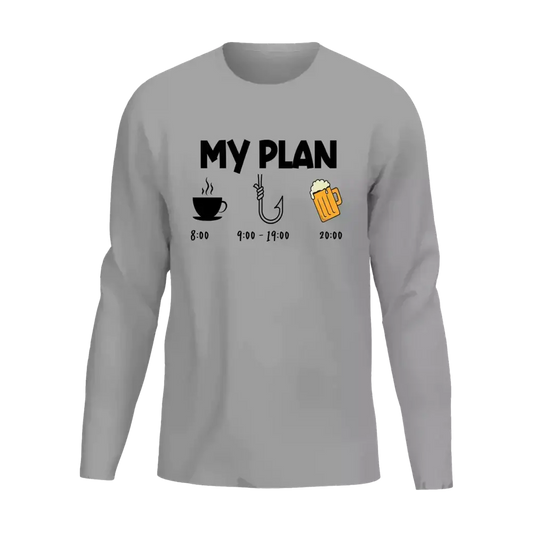 My Fishing Plan Long Sleeve Shirt for Men Vivareflex Online