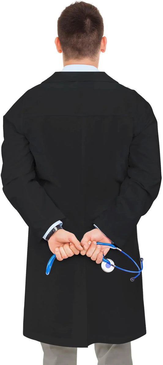 NY Threads Professional Lab Coat for Men Long Sleeve Poly Cotton Medical Coat X-Small (Pack of 1) Black - Vivareflex Online