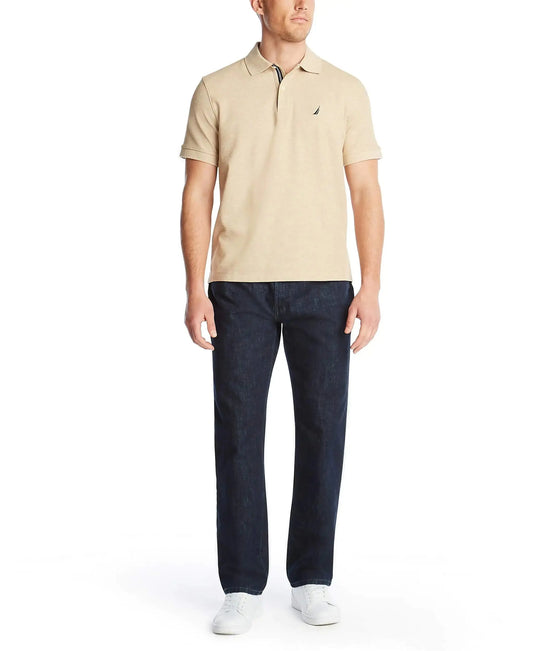 Nautica Men's Solid Deck Shirt Large Coastal Camel Heather - Vivareflex Online