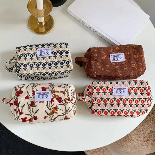 New Flower Pattern Women Makeup Bag Toiletries Cosmetic Organizer Zipper Bag Travel Wash Pouch Cosmetic Bag Make Up Storage Case Ultimate Bag Store