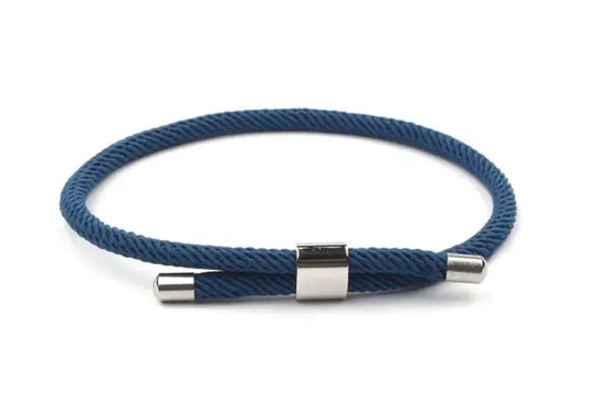 Red & Black Rope Bracelet with Steel Buckle – Lucky Charm Friendship Band - Vivareflex Online