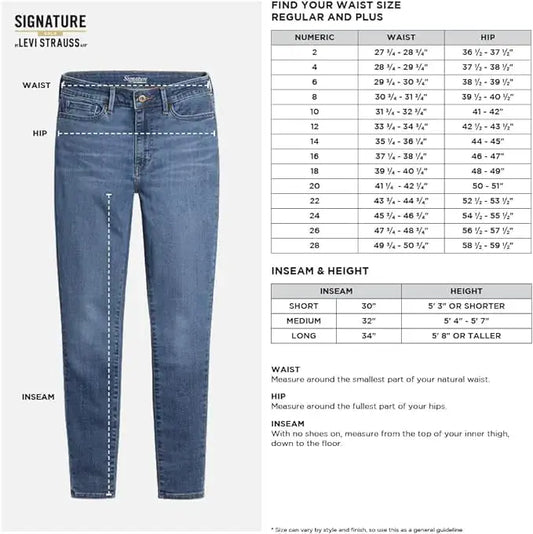 Signature by Levi Strauss & Co. Gold Women's Totally Shaping High Rise Skinny Jeans (Standard and Plus) 6 Long Sea and Sky - Vivareflex Online
