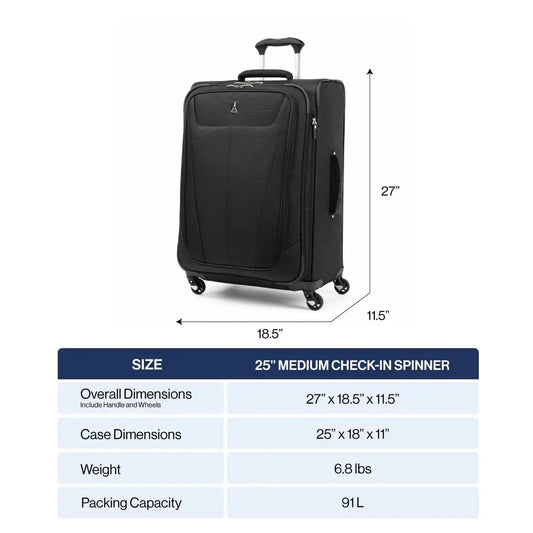 Travelpro Maxlite 5 Expandable Checked Luggage – Lightweight Spinner Suitcase for Men & Women - Vivareflex Online