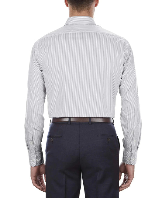 Van Heusen Mens Dress Shirt Regular Fit Pinpoint Stripe 16.5" Neck 34"-35" Sleeve Iced Grey - Vivareflex Online