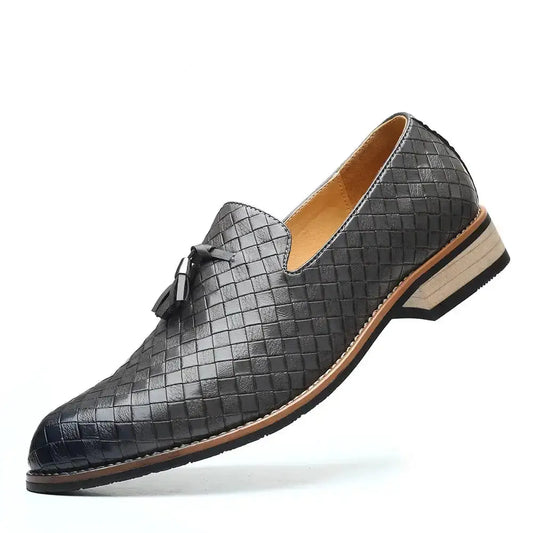 Vintage Patterned Vegan Leather Loafers for Men Vivareflex Online
