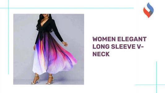 Women Elegant Long Sleeve V-Neck by@Outfy