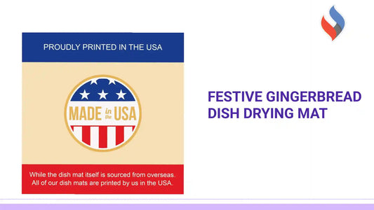 Festive Gingerbread Dish Drying Mat by@Outfy