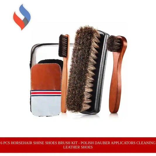 6 Pcs Horsehair Shine Shoes Brush Kit - Polish Dauber Applicators Cleaning Leather Shoes by@Outfy