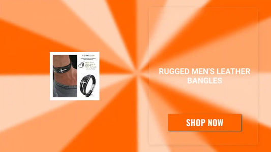 Rugged Men's Leather Bangles by@Outfy