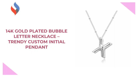 14k Gold Plated Bubble Letter Necklace – Trendy Custom Initial Pendant by@Outfy