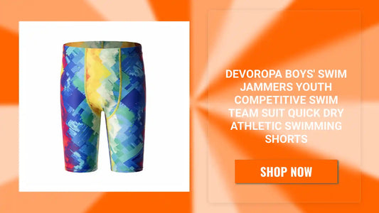 DEVOROPA Boys' Swim Jammers Youth Competitive Swim Team Suit Quick Dry Athletic Swimming Shorts by@Outfy