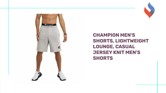 Champion Men's Shorts, Lightweight Lounge, Casual Jersey Knit Men'S Shorts by@Outfy