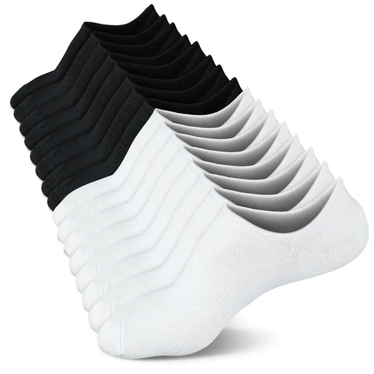 wernies No Show Socks Women Low Socks Non Slip Flat Boat Line 4/8 Pairs 8-11 8 Pairs_black_002 - Vivareflex Online