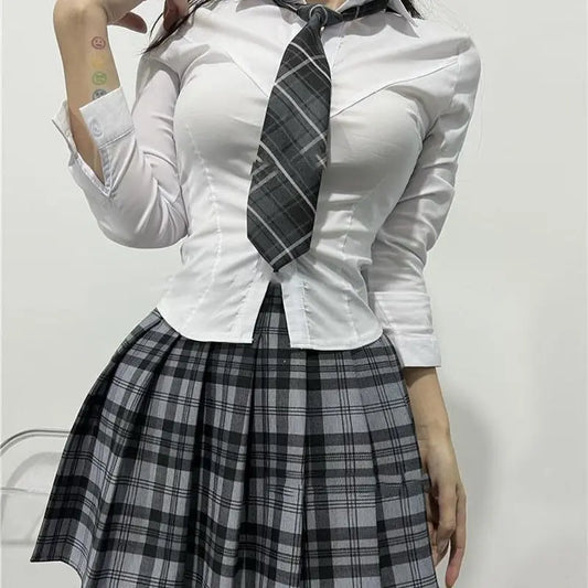 Slim Fit Classic White Color Ladies Uniform Tops_Vivareflex_Online
