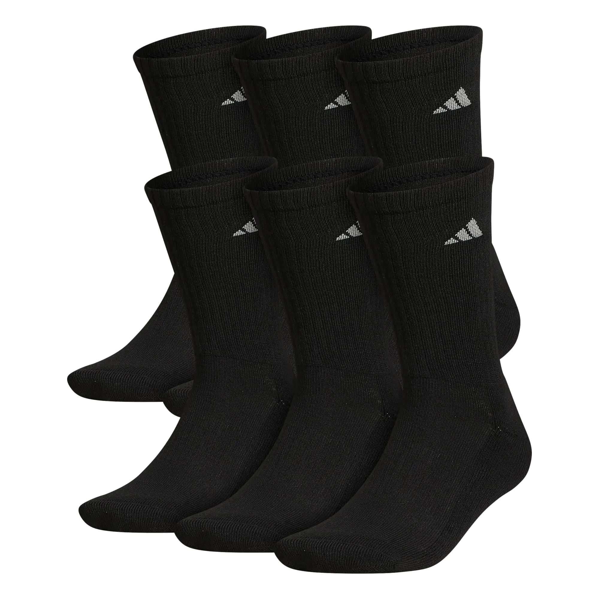 adidas Men's Athletic Cushioned Crew Socks with Arch Compression for a Secure Fit (6-Pair) Large White/Wonder Beige/Alumina Beige