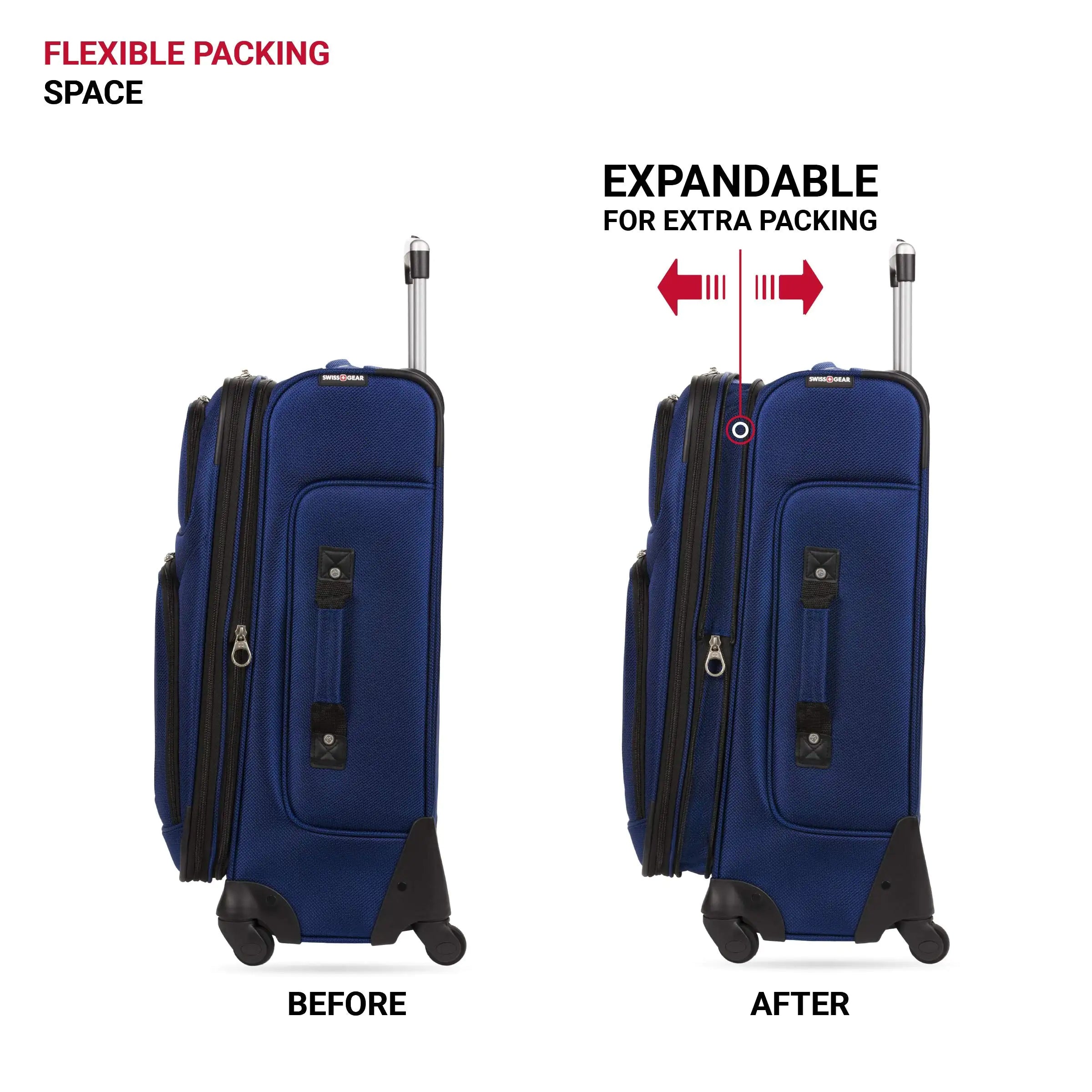 SwissGear Sion Softside Expandable Luggage, Blue, Checked-Medium 25-Inch - Vivareflex Online