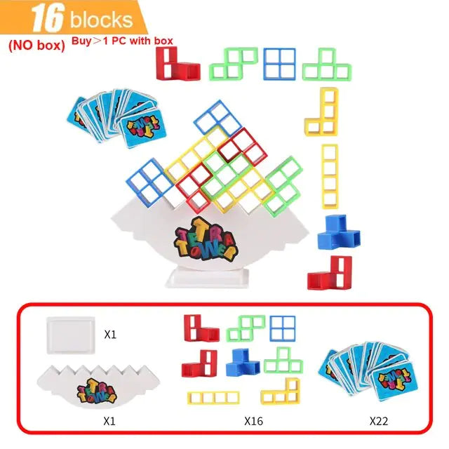 Jeu d'équilibre Tetra Tower avec blocs empilables