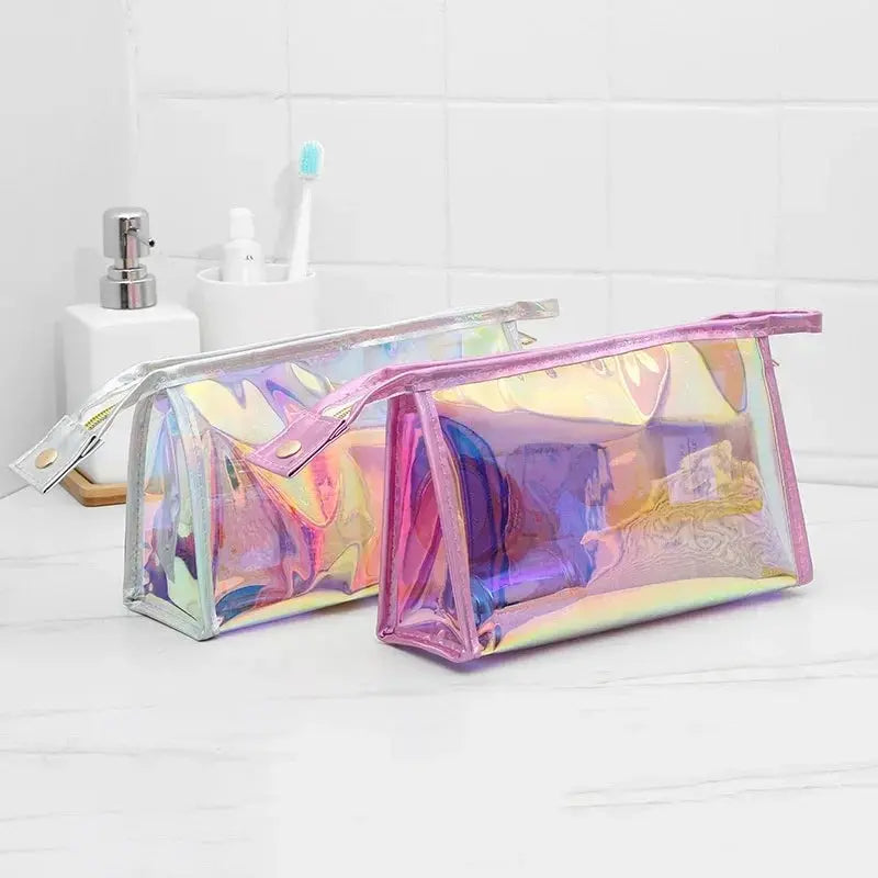 1 Pc Pink Girl Transparent Cosmetic Bag PVC Clear Makeup Bag for Women Waterproof Zipper Beauty Case Travel Toiletry Bags Ultimate Bag Store