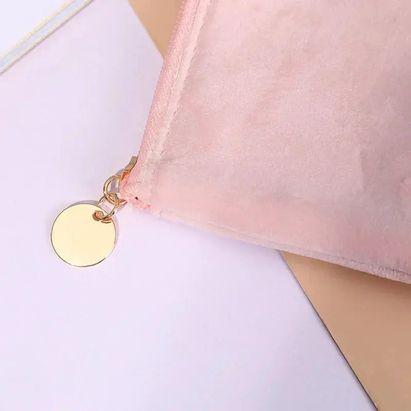 1 Pc Women Zipper Velvet Make Up Bag Travel Small Lipstick Cosmetic Bag for Makeup Solid Color Female Make Up Pouch Necessaries Ultimate Bag Store