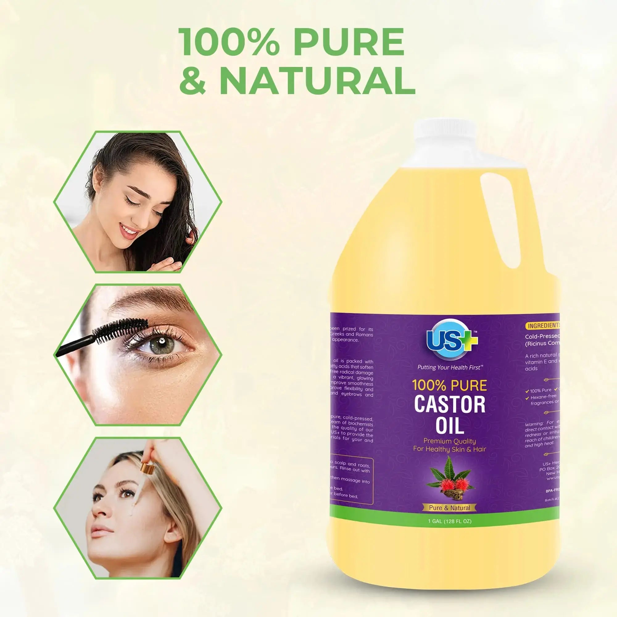 100% Pure Castor Oil - Cold-pressed, Unrefined_Vivareflex_Online