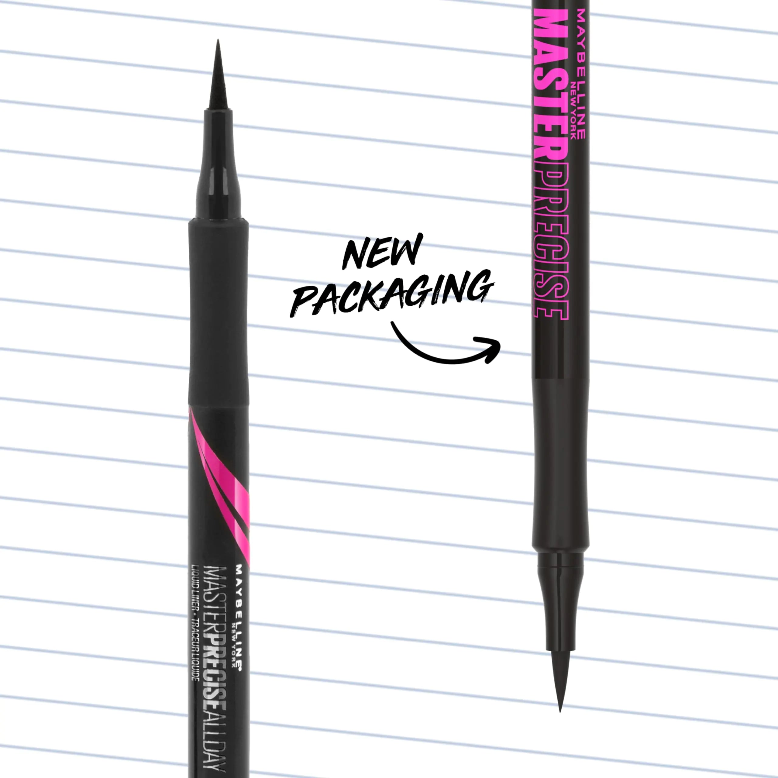 Maybelline Eyestudio Master Precise All Day Waterproof Liquid Eyeliner Makeup, Matte Black, 1 Count (Packaging May Vary) 0.03 Ounce (Pack of 1)