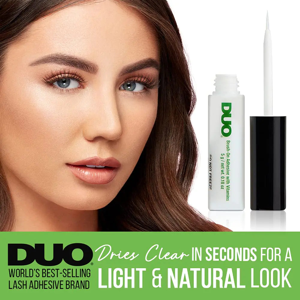 DUO Brush-On Strip Lash Adhesive with Vitamins A, C & E, Clear - Fast Drying, Non-Irritating, Safe for Sensitive Eyes – 2 Packs (0.18 oz each) Vivareflex Online