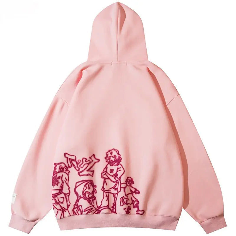 Men Streetwear Pink Hoodie Sweatshirt Vivareflex Online