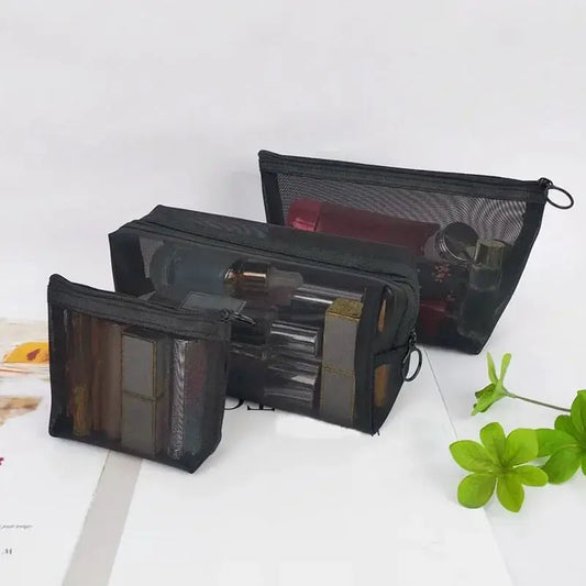 1PC Black Women Men Necessary Cosmetic Bag Transparent Travel Organizer Fashion Small Large Black Toiletry Bags Makeup Pouch Ultimate Bag Store